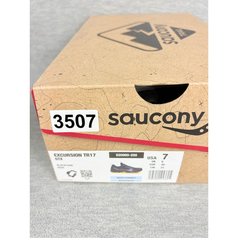 Saucony Excursion TR17 GTX Trail Sneakers Mens 7 Black Yellow Outdoors Gore-Tex - Picture 8 of 15